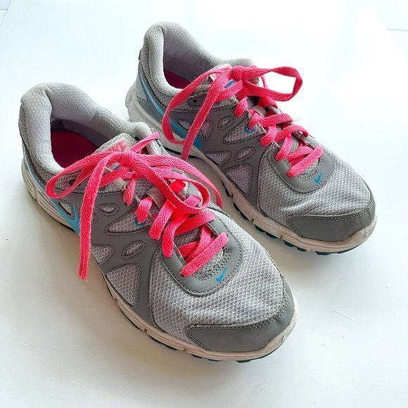 Nike Revolution 2 Running Shoe Grey/Pink/Turquoise Women's‎ Size 11 554900 - Picture 2 of 7